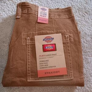 Dickies Flex Cargo Pants Honey Brown 7/28 NEW